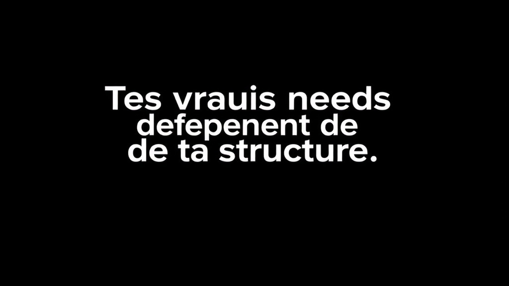 Illustration : Tes vrais besoins dépendent de ta structure