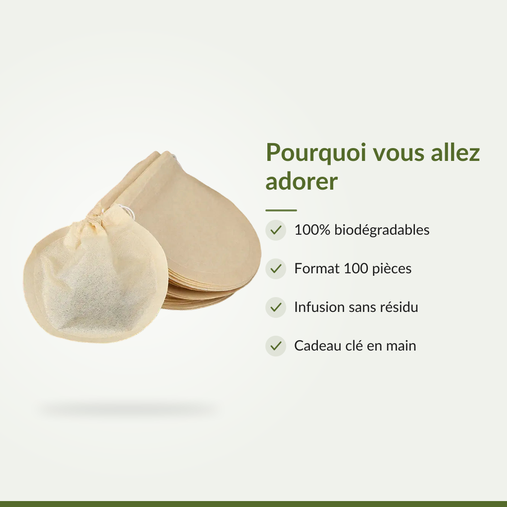 100 filtres biodégradables, rien à payer