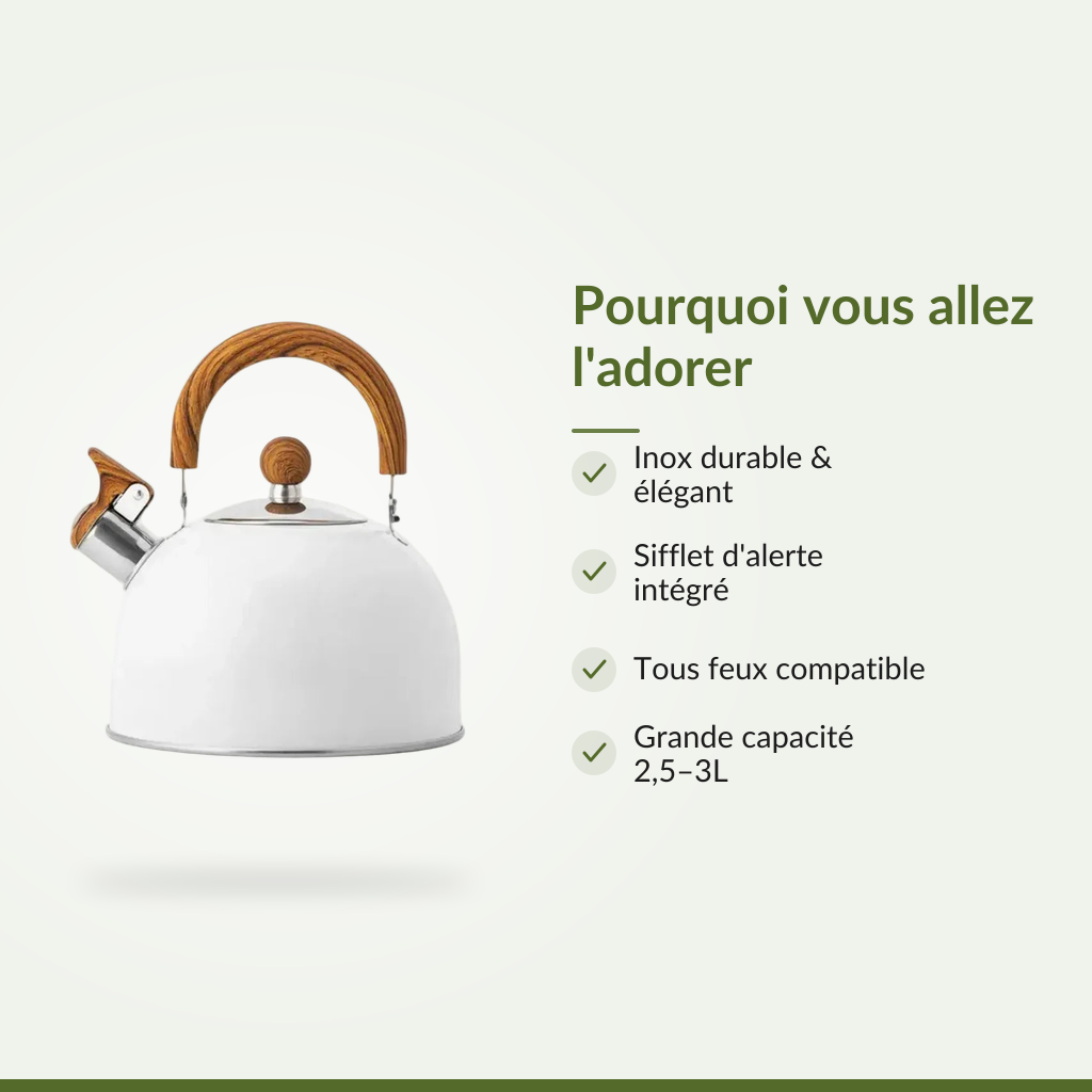 La bouilloire inox qui siffle pour toi