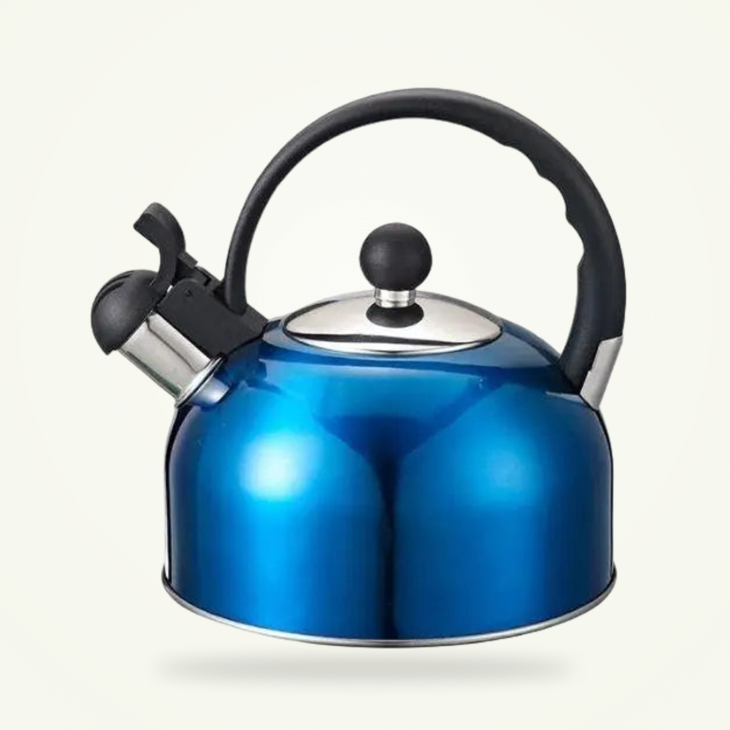 Vintage Blue Stovetop Kettle, Solid Inside Out