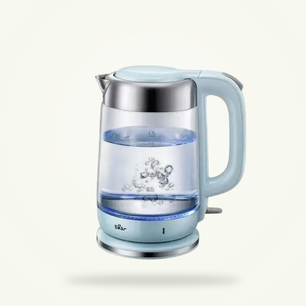 Verre sûr, design inox, lumière bleue