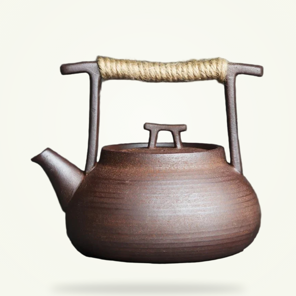 Glazed stoneware meets Japanese rattan craft