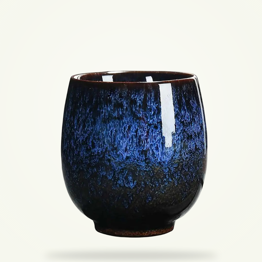 Thick ceramic base, kiln-changed glaze