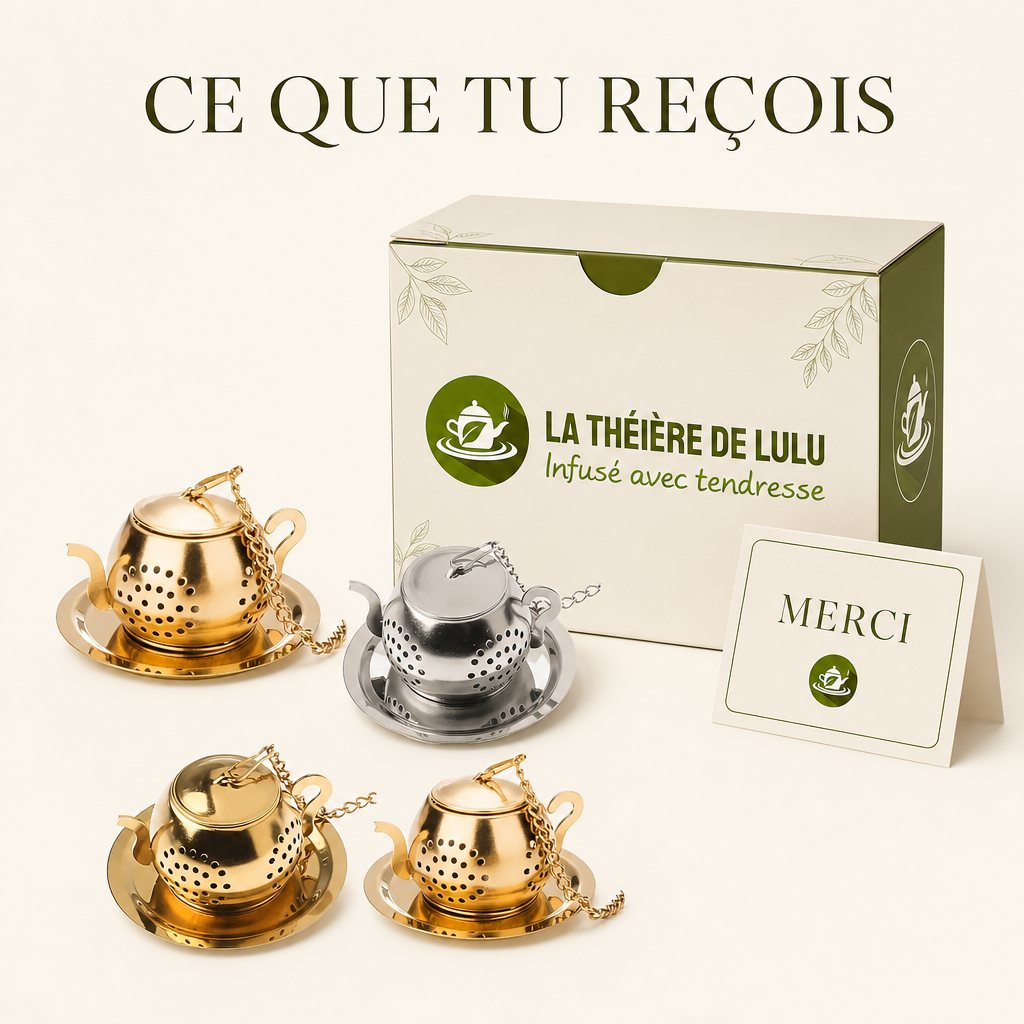 Dans ton colis : l'infuseur théière dorée